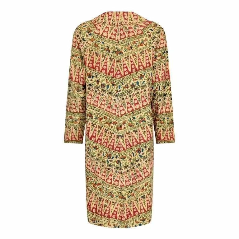 1960s Floral Block Print Swing Overcoat