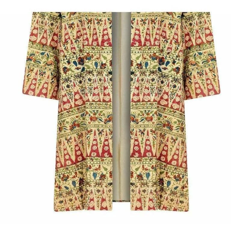 1960s Floral Block Print Swing Overcoat