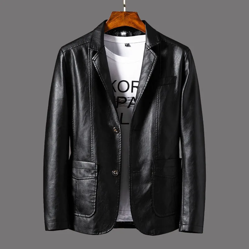 2020 Spring Pu Jackets Men Solid Color Leather Coat Casual Motorcycle Biker Leather Jacket Male Clot