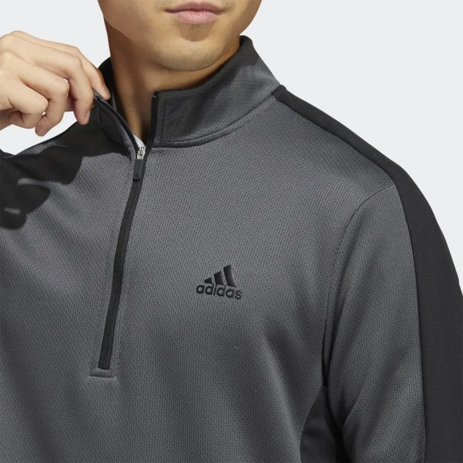 Adidas Colorblock Quarter-Zip Pullover Grey