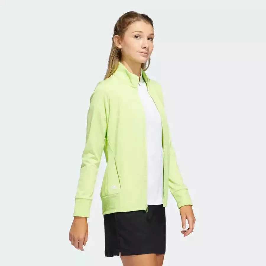 Adidas Ladies Textured Full-Zip Jacket - Green