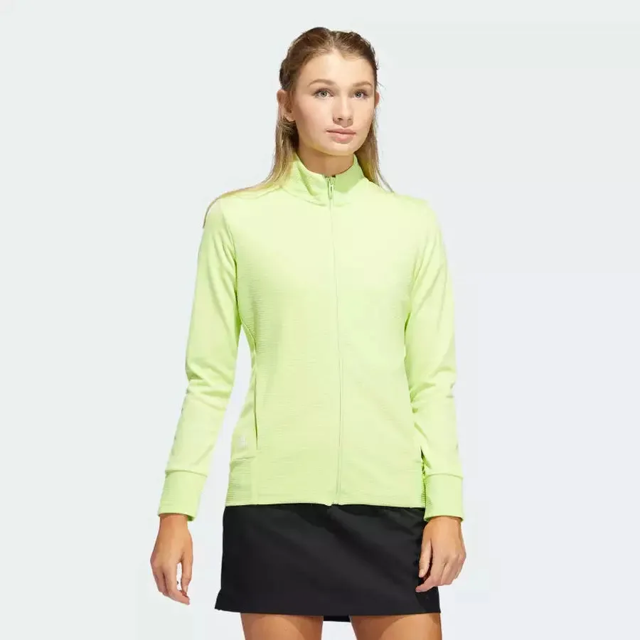 Adidas Ladies Textured Full-Zip Jacket - Green