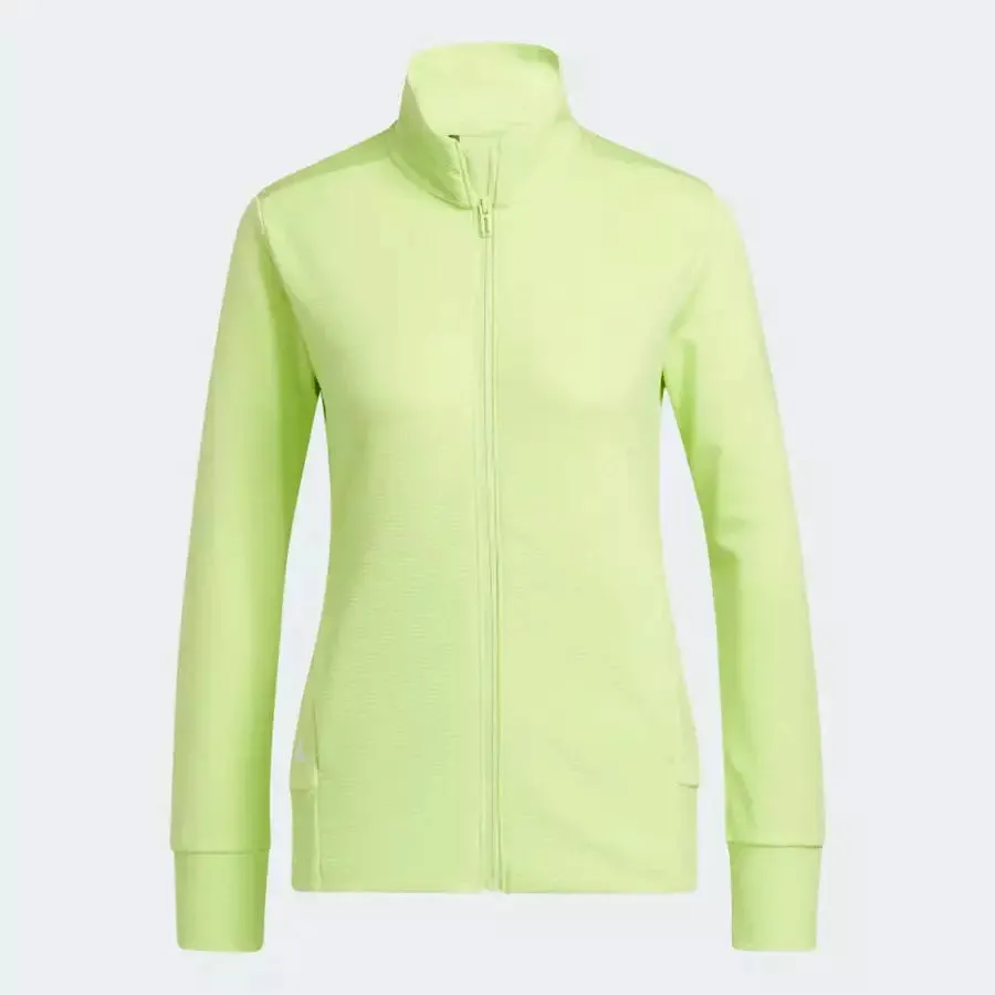 Adidas Ladies Textured Full-Zip Jacket - Green