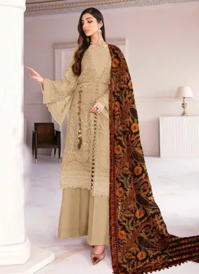 Amazing Georgette Fabric Beige Color Pakistani Palazzo Salwar Suit