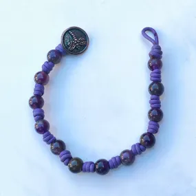 Amethyst gemstone genuine leather Bracelet