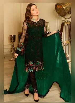 Appealing Dark Green color With Butterfly Net Base Salwar Kameez