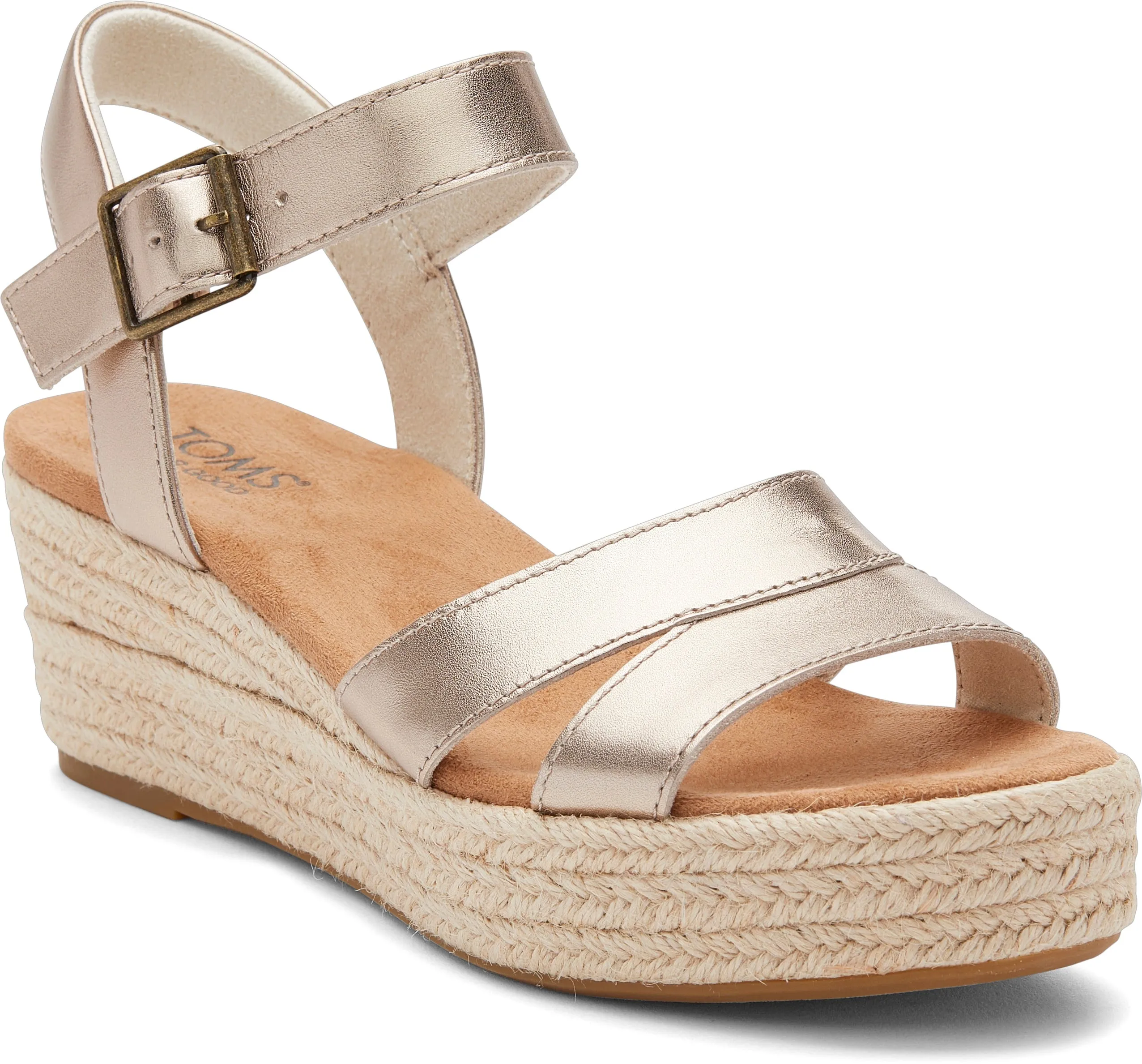 Audrey Espadrille Sandal - Light Gold Metallic Leather