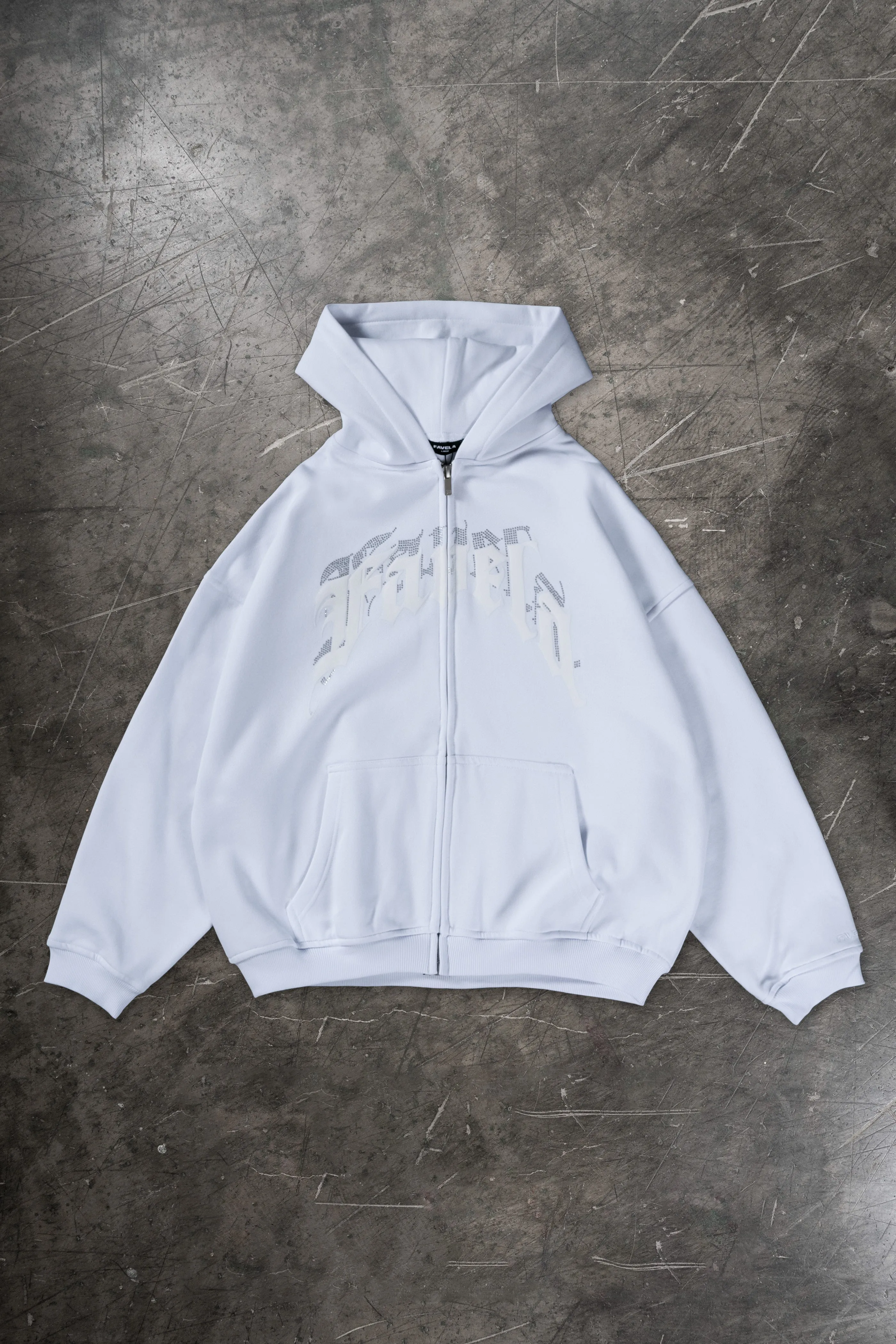 AVES RHINESTONE WHITE FRONTZIP