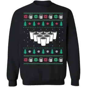 Beer Pong Ugly Christmas Sweater