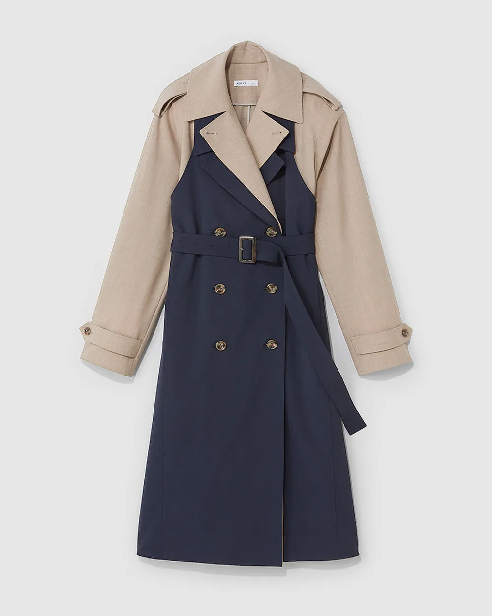 Beige x Navy Bricolage Trench Coat