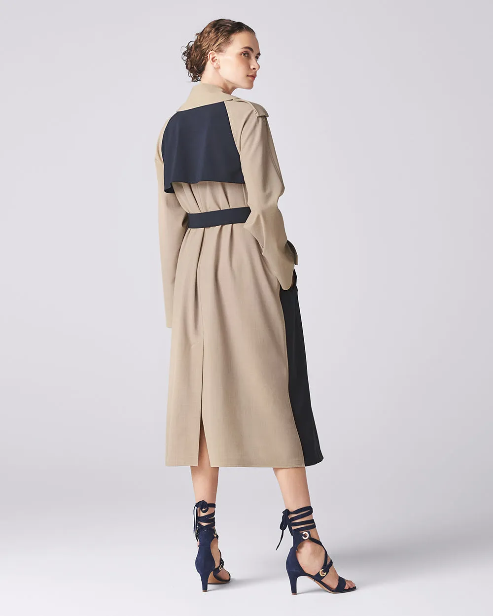 Beige x Navy Bricolage Trench Coat