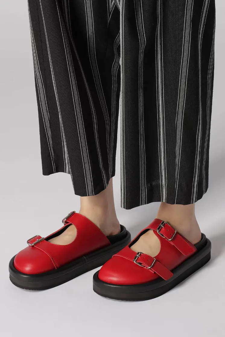 Belted Sandal Red