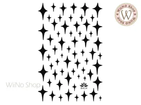 Black Cross Star Adhesive Nail Art Sticker - 1 pc (R424B)