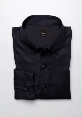 Black Structured Button Down Collar Shirt