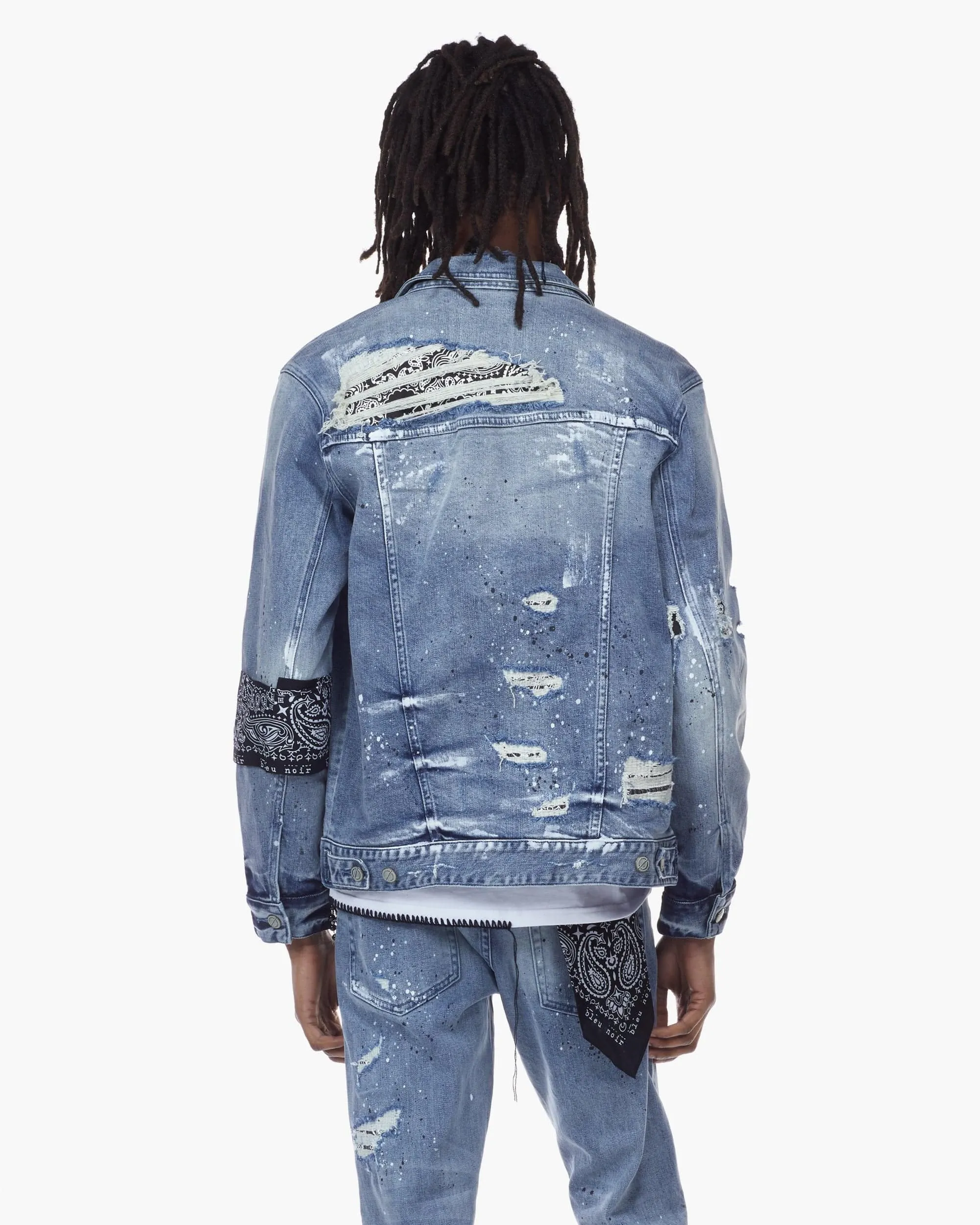 Bleunoir Bandana Jean Jacket - Cerulean Blue