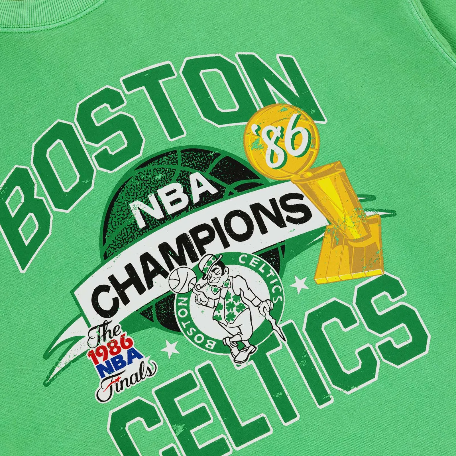 Boston Celtics Team History Crew Sweatshirt - Faded Green