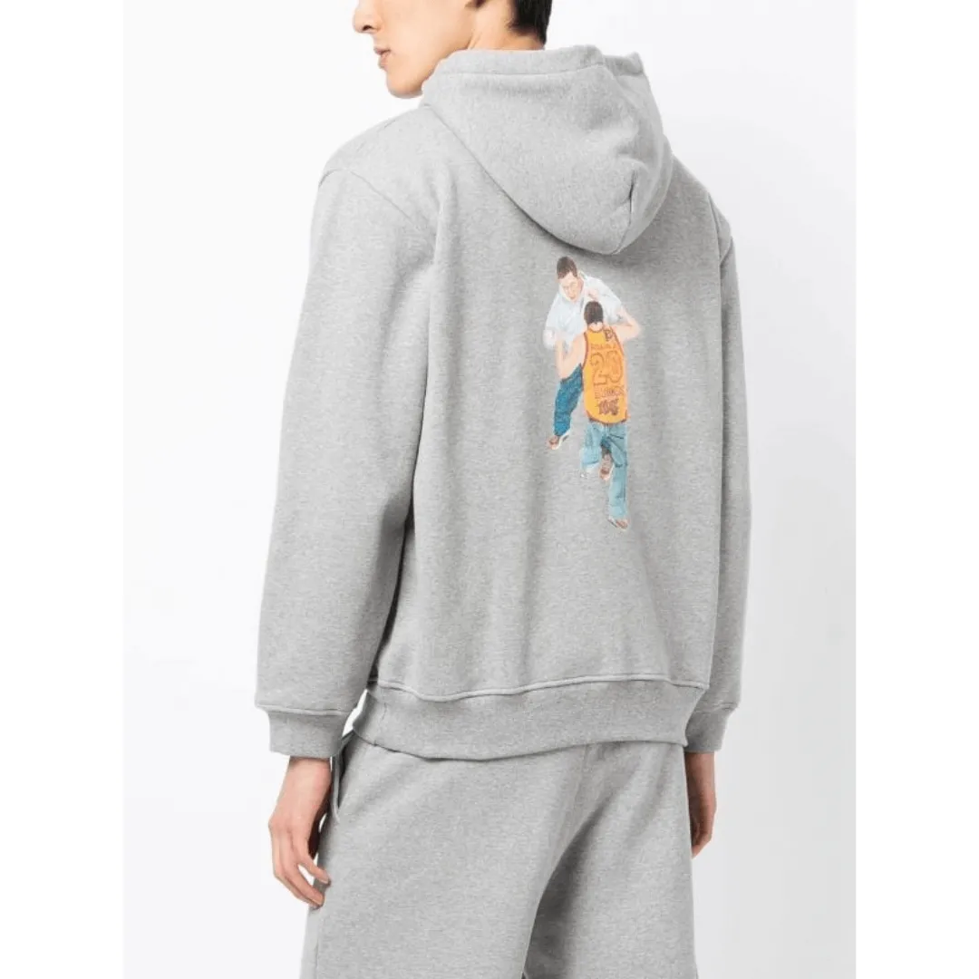 BOXER PRINT HOODIE GREY