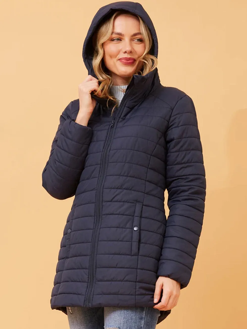 CAROLINE K MORGAN HOODED PUFFER JACKET