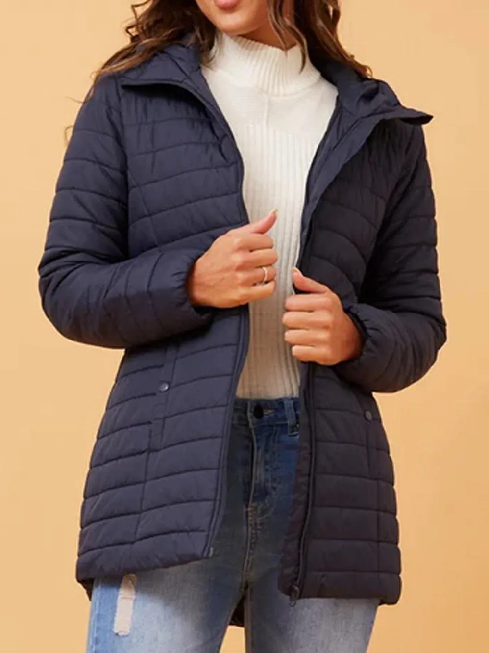 CAROLINE K MORGAN HOODED PUFFER JACKET