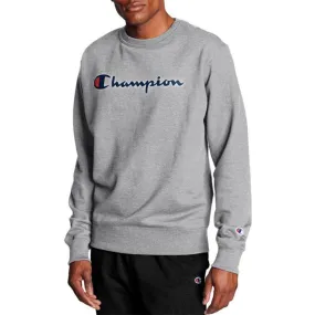 Champion Powerblend Crew Script Logo Oxford Grey