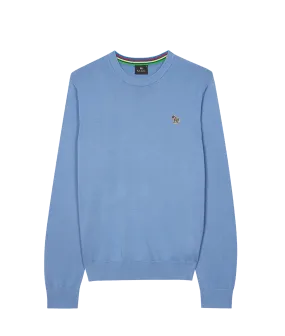 Cotton Zebra Logo Sweater - Blue