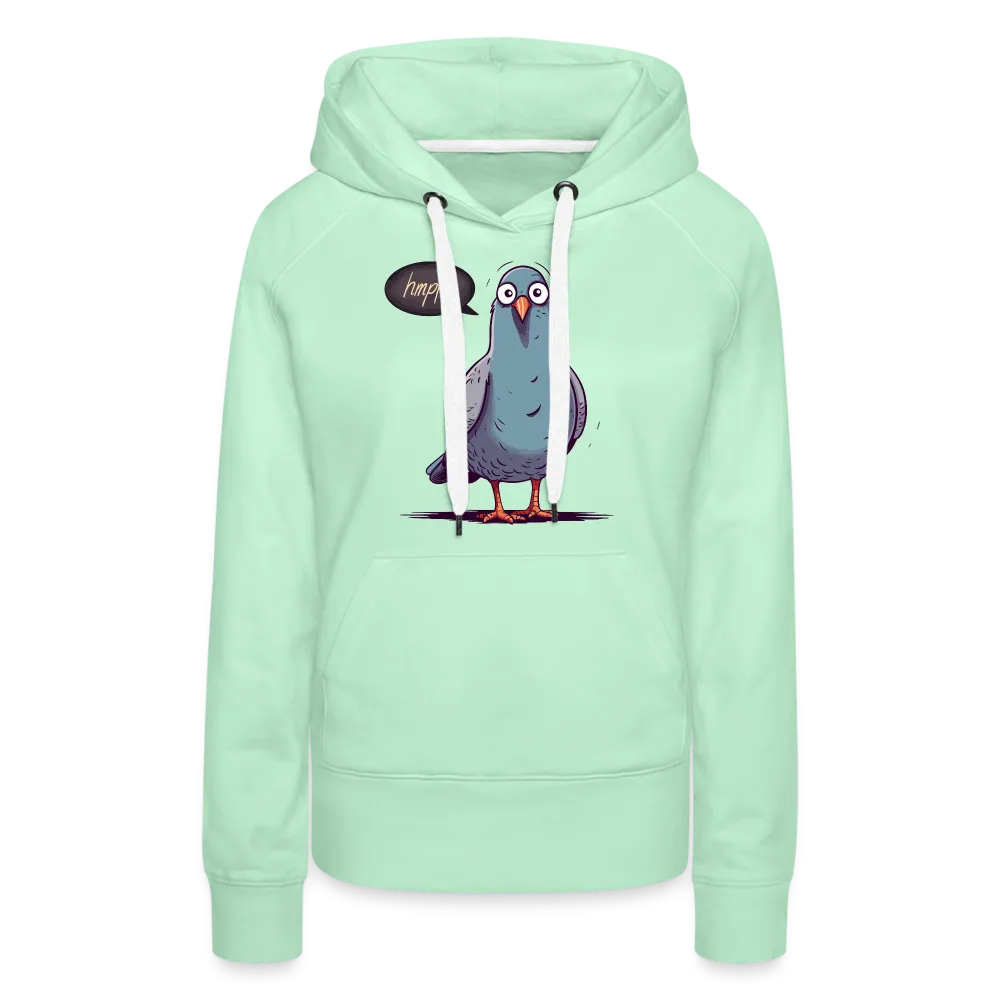 Damen Hoodie mit Vogelmotiv "Hmpf-Taube"