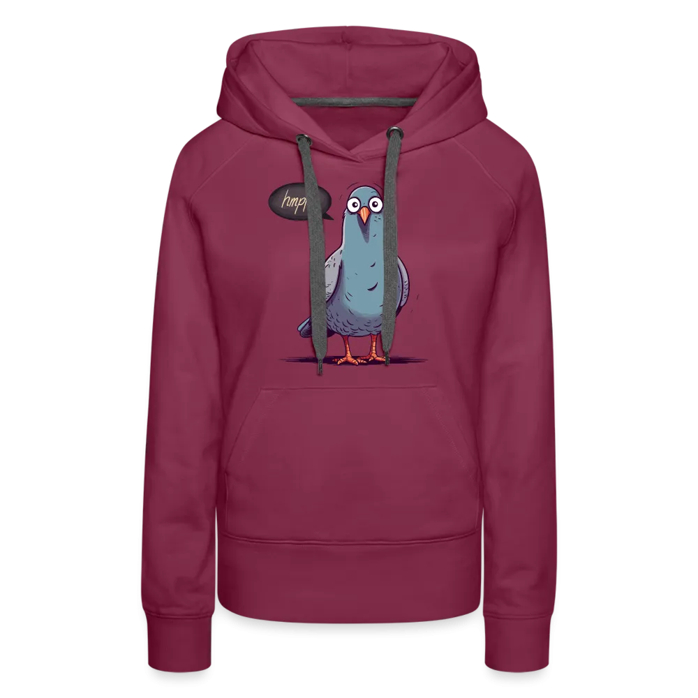 Damen Hoodie mit Vogelmotiv "Hmpf-Taube"