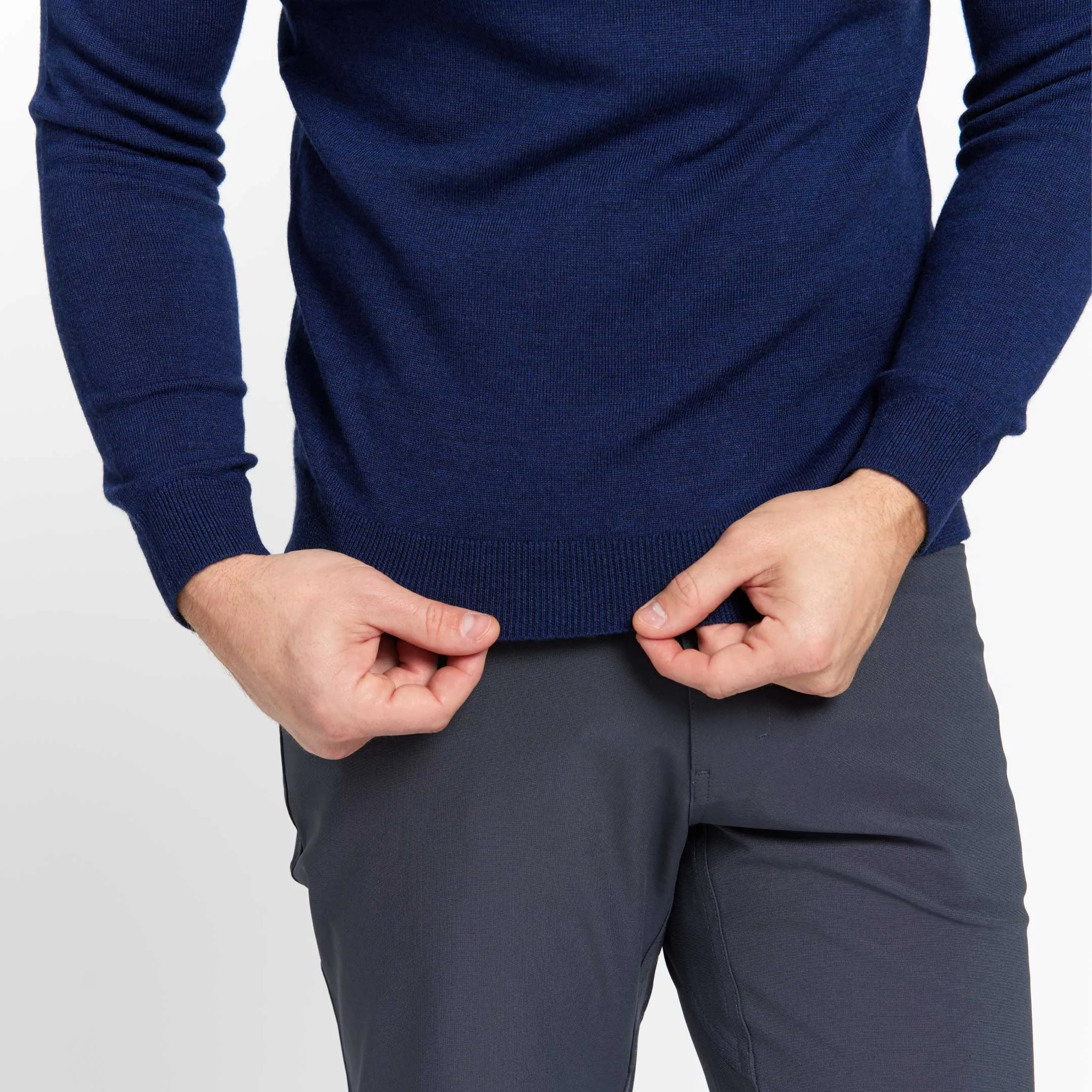 Dark Blue Merino Crew Neck Sweater