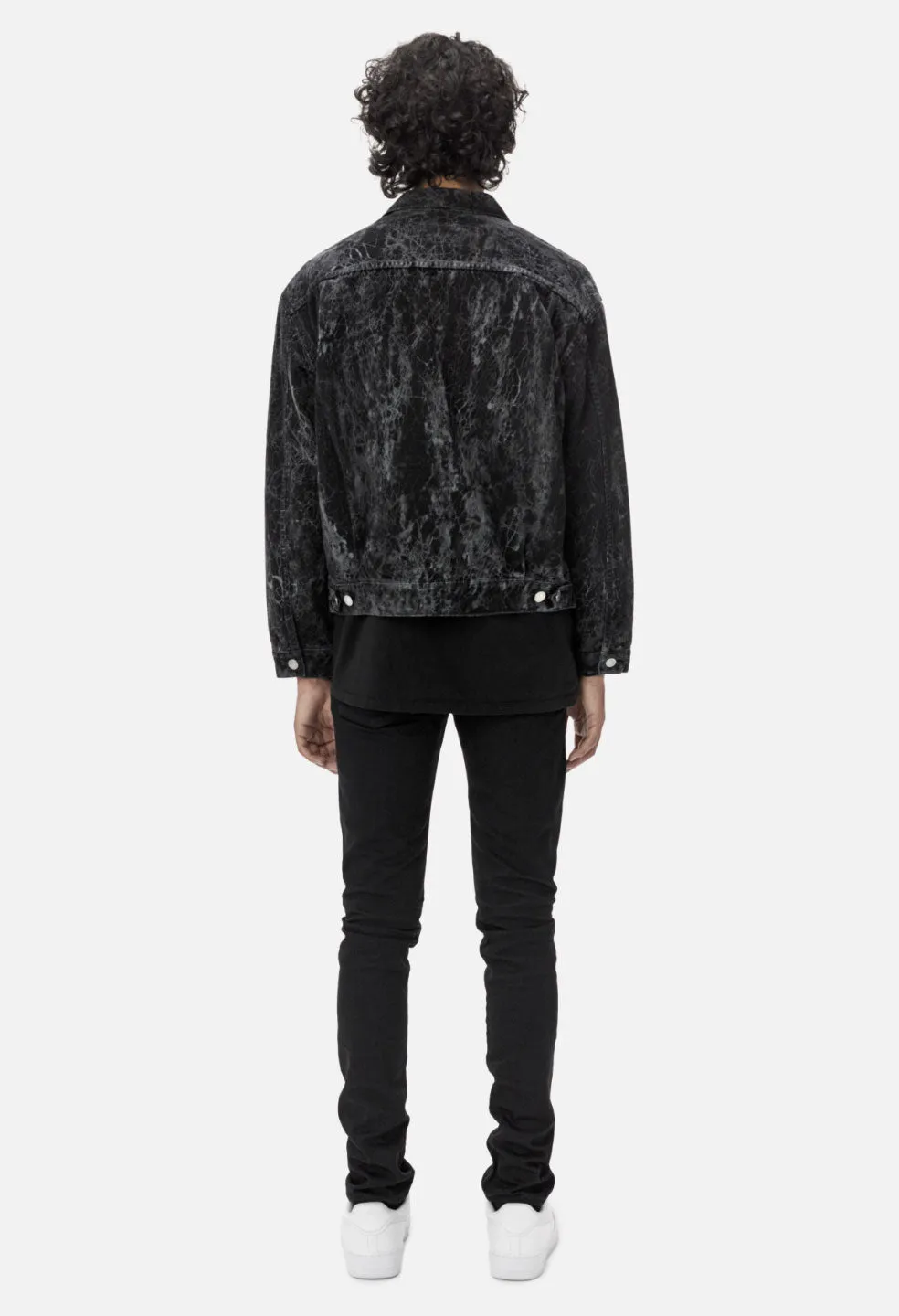 Denim Zip Blouson / Crackle Black