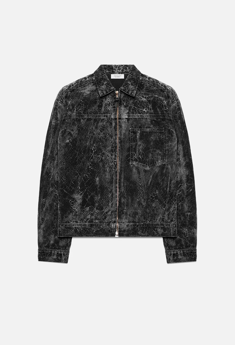 Denim Zip Blouson / Crackle Black