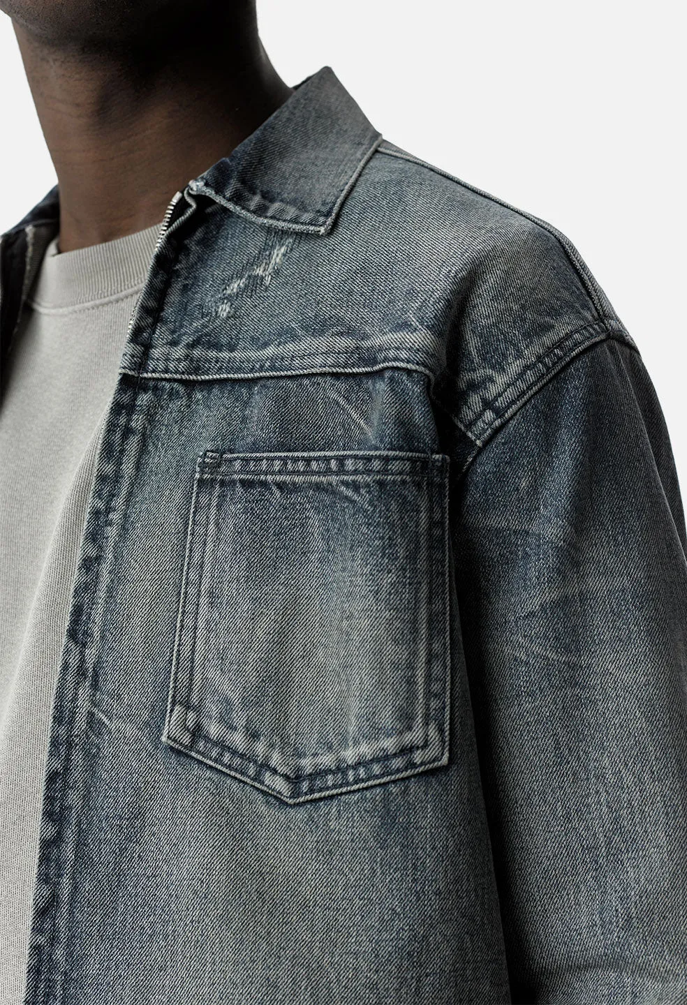 Denim Zip Blouson / Gobi