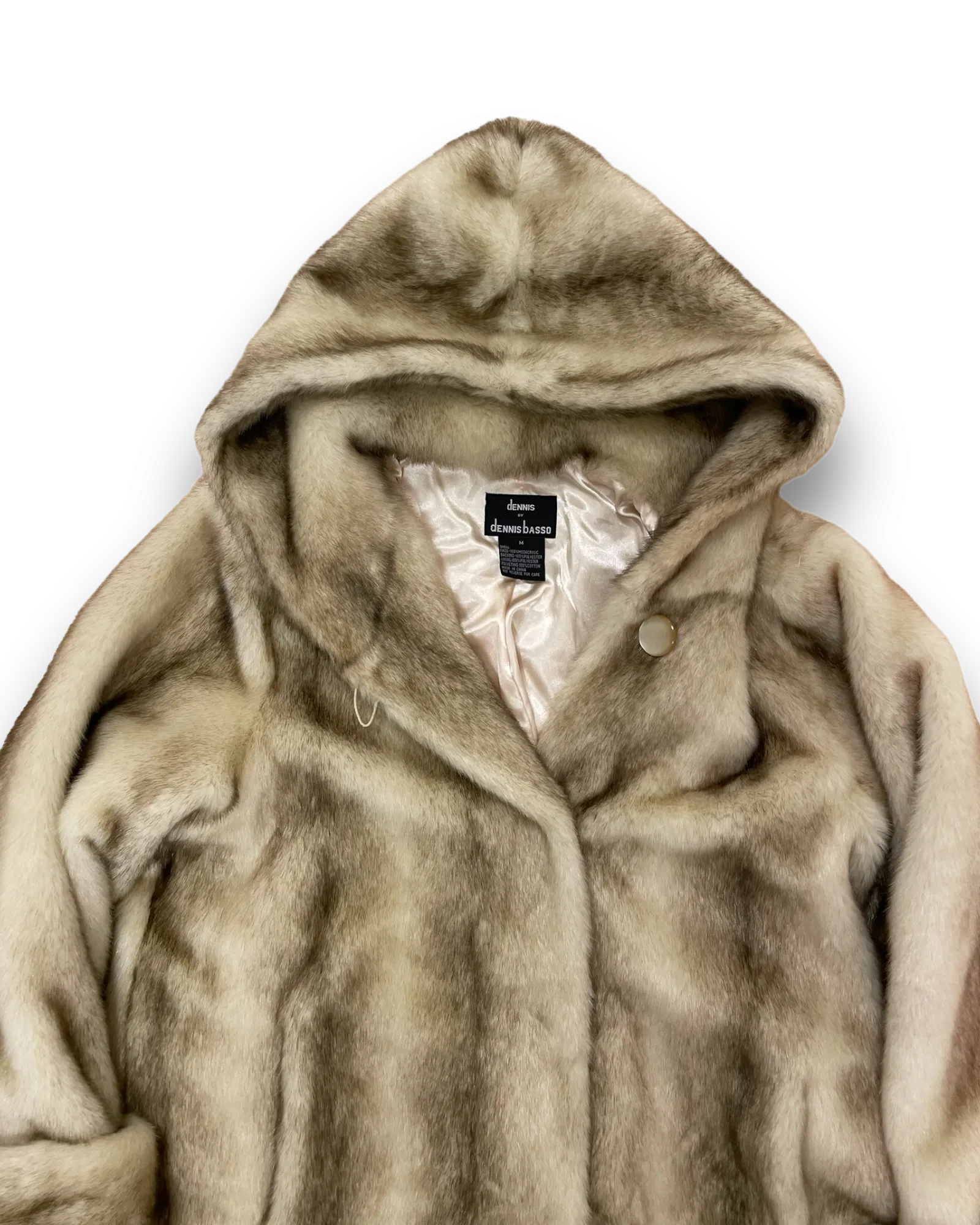 Certainly! To optimize the e-commerce product title, we should include key descriptors that highlight important features, appeal to potential buyers, and improve searchability. Heres an optimized version:

Dennis Basso Luxurious Mid-Length Faux Fur Coat for Women - Chic and Elegant Design