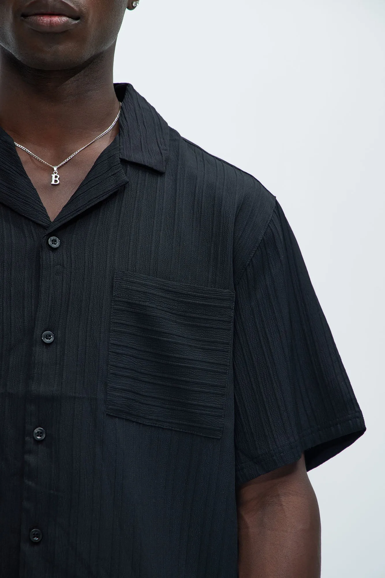 Dobby Textured Shirt - Black