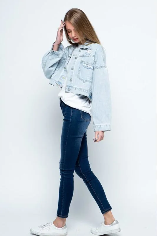 Dolly Fringe Light Denim Jacket