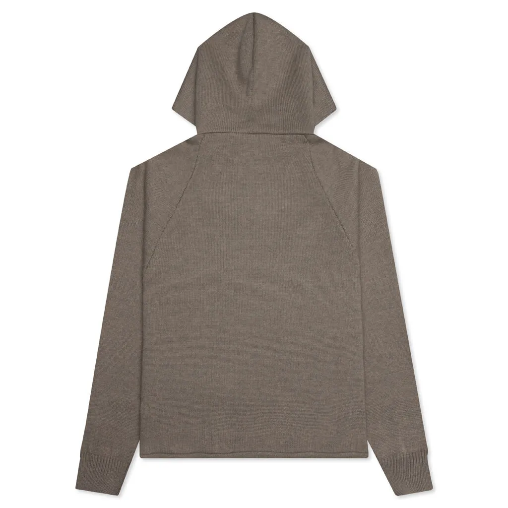 Essentials Kid's Big E Knit Hoodie - Dark Oatmeal