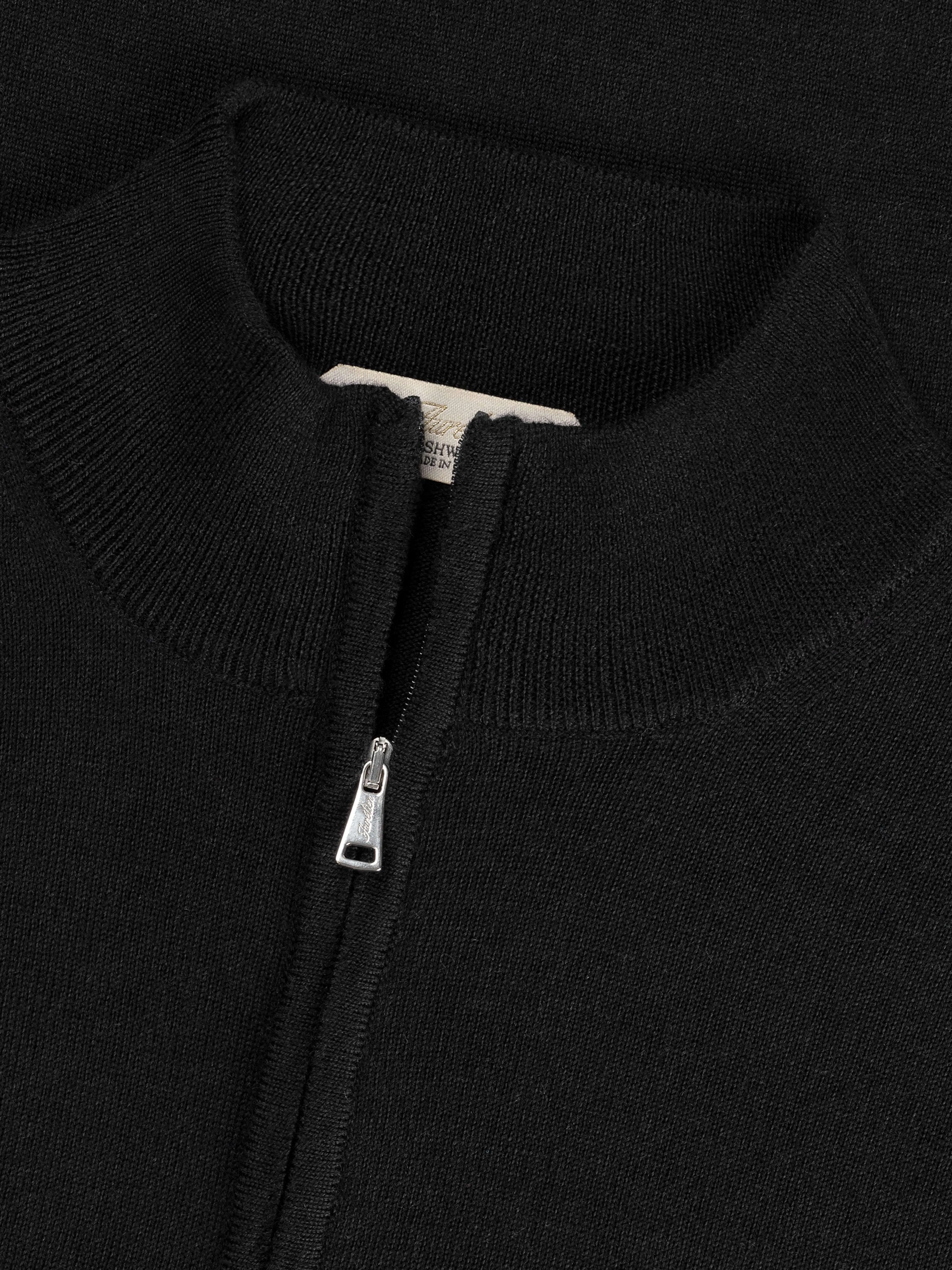 Extrafine Merino Zipper Sweater Black