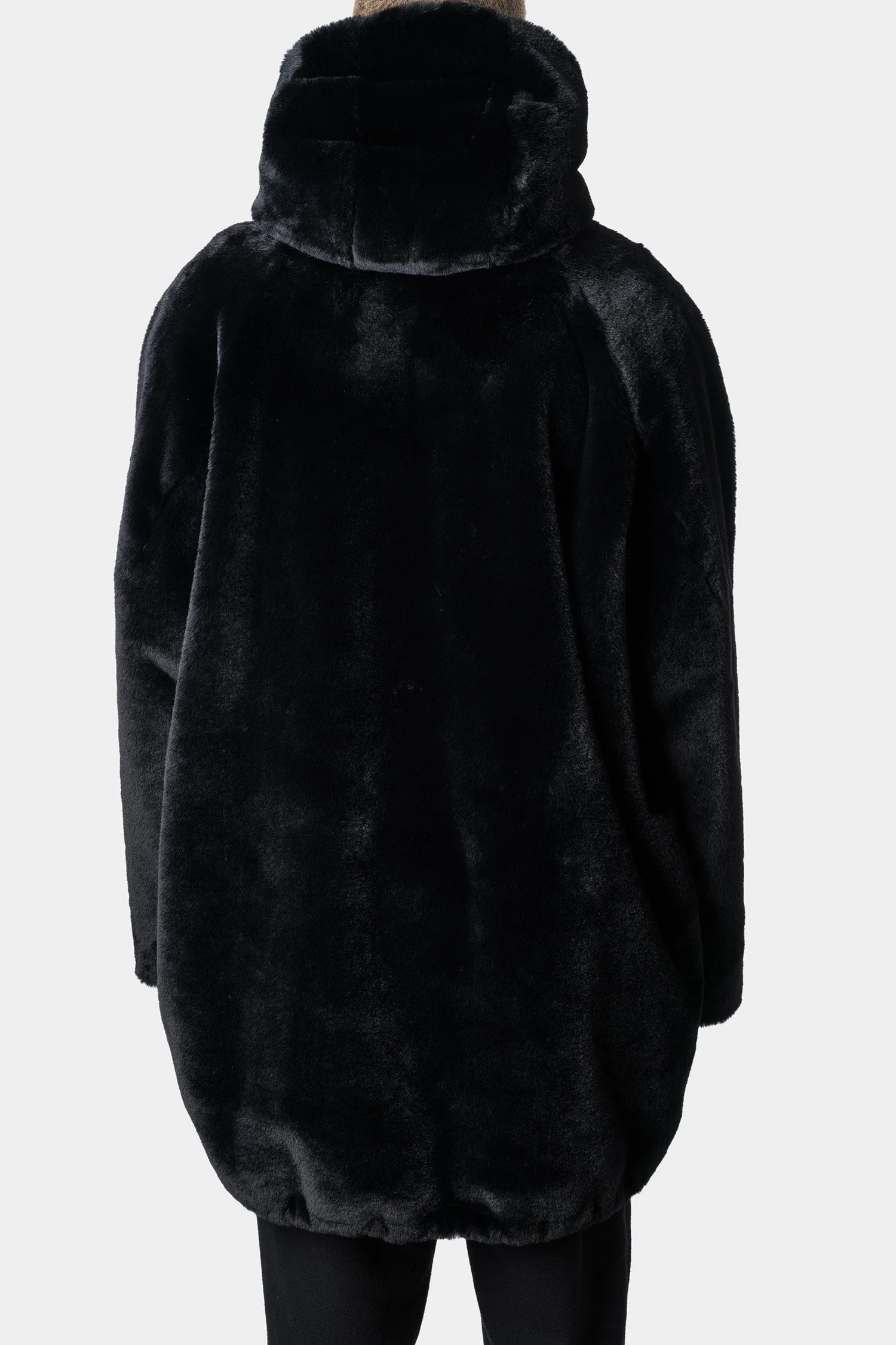 Oversized Hooded Faux Fur Coat - Stylish and Warm Option