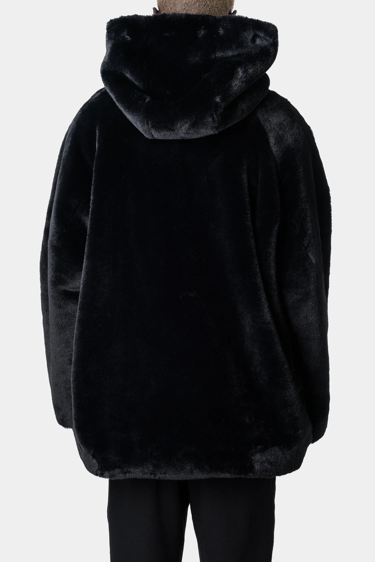 Oversized Hooded Faux Fur Coat - Stylish and Warm Option