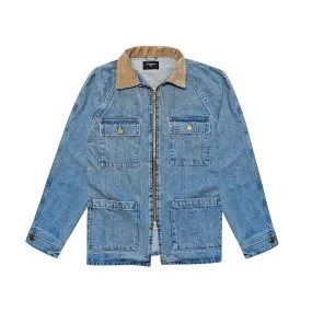 FEAR OF GOD SELVEDGE DENIM LONG TRUCKER JACKET - VINTAGE INDIGO