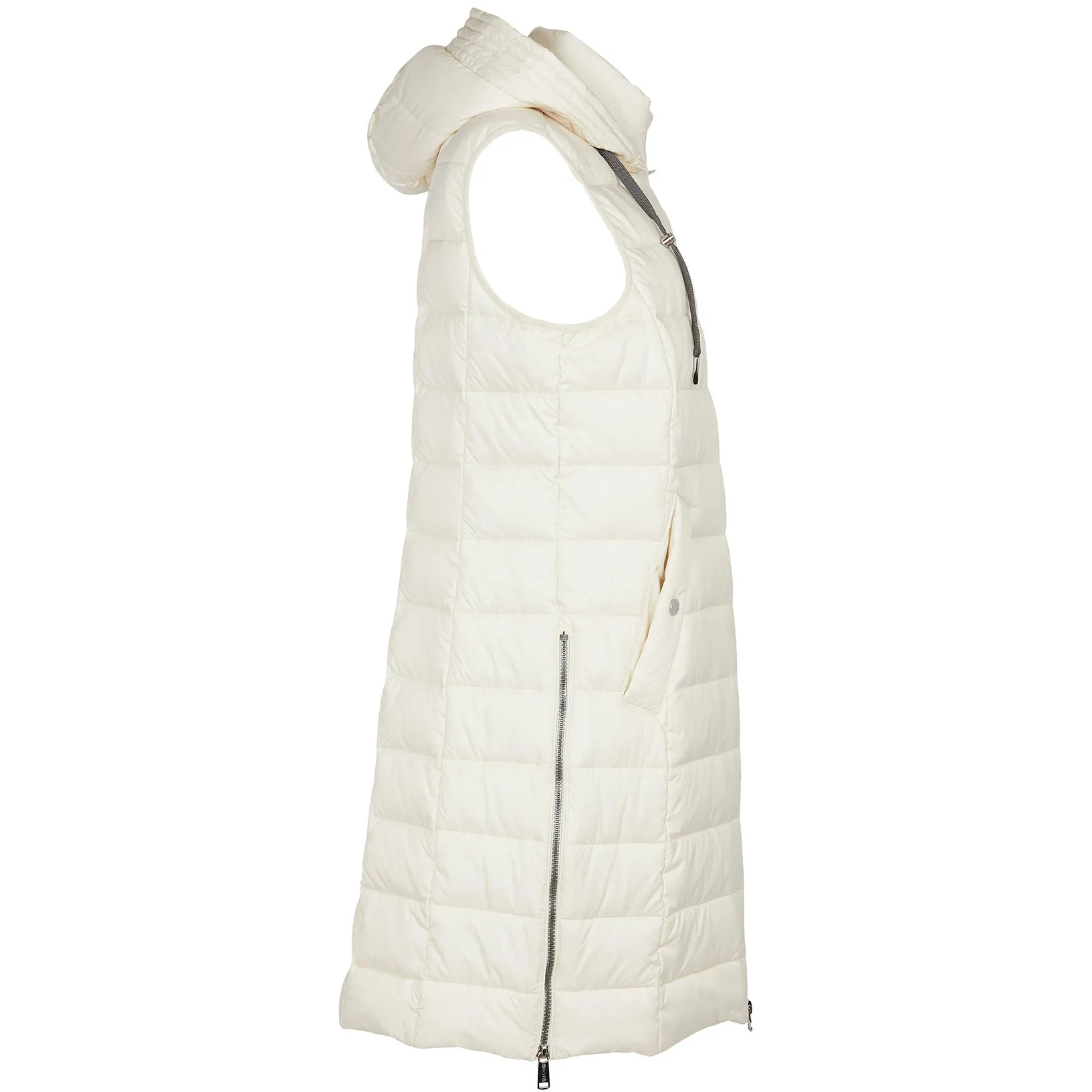 Frandsen Padded Longline Gilet in Cream