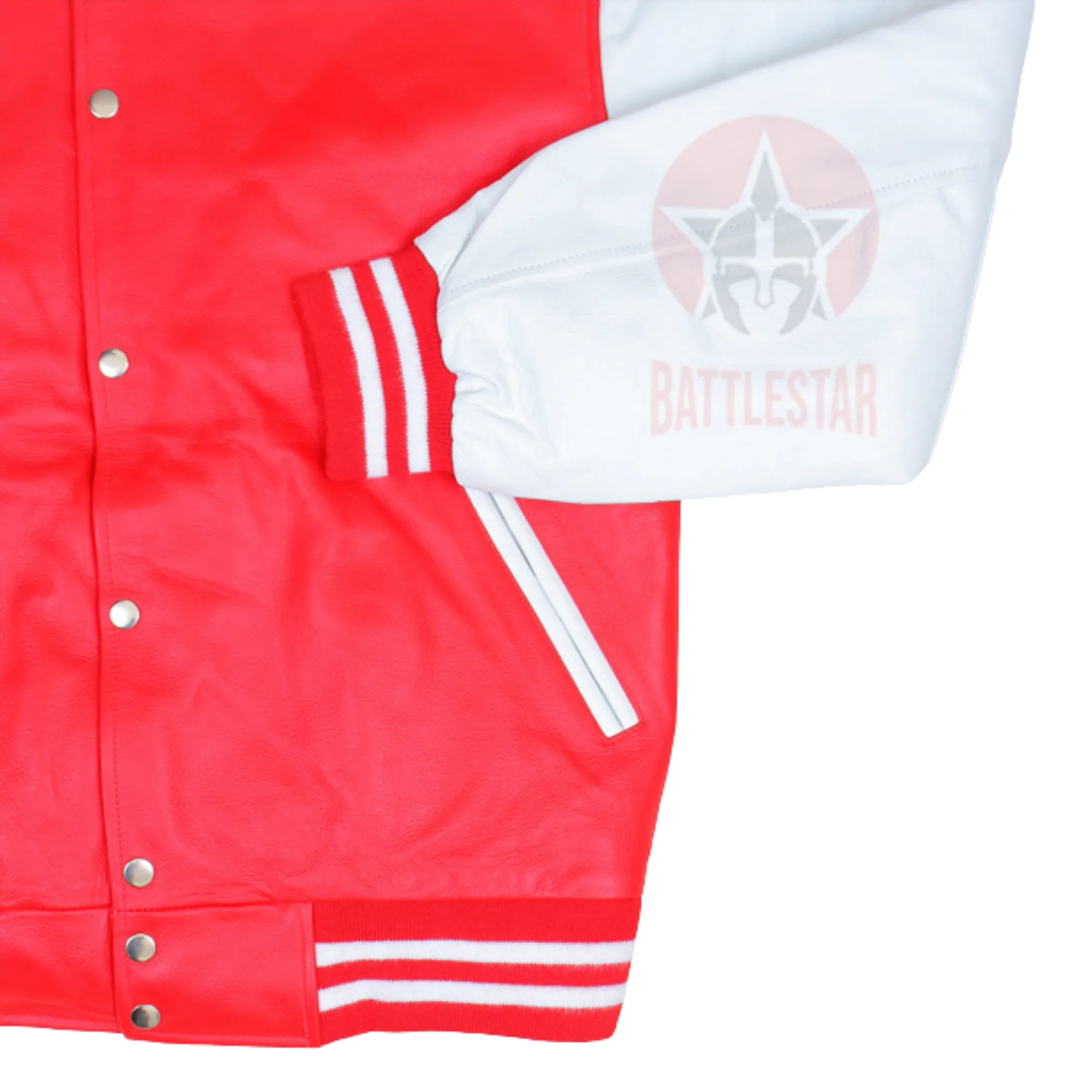 Full Leather Red & White Varsity Jacket