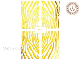 Gold Zebra Print Adhesive Nail Art Sticker - 1 pc (SP214)