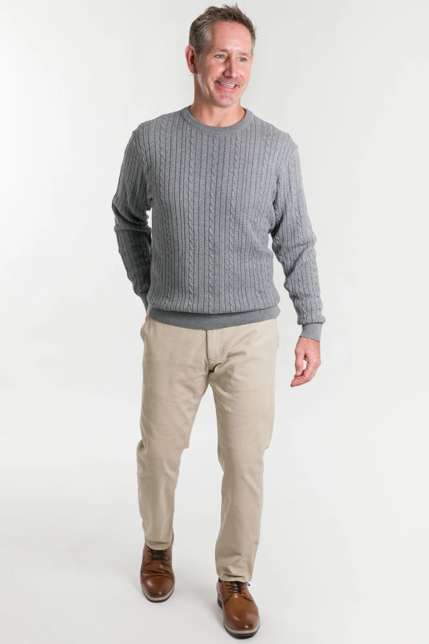 Grey Cable Knit Sweater