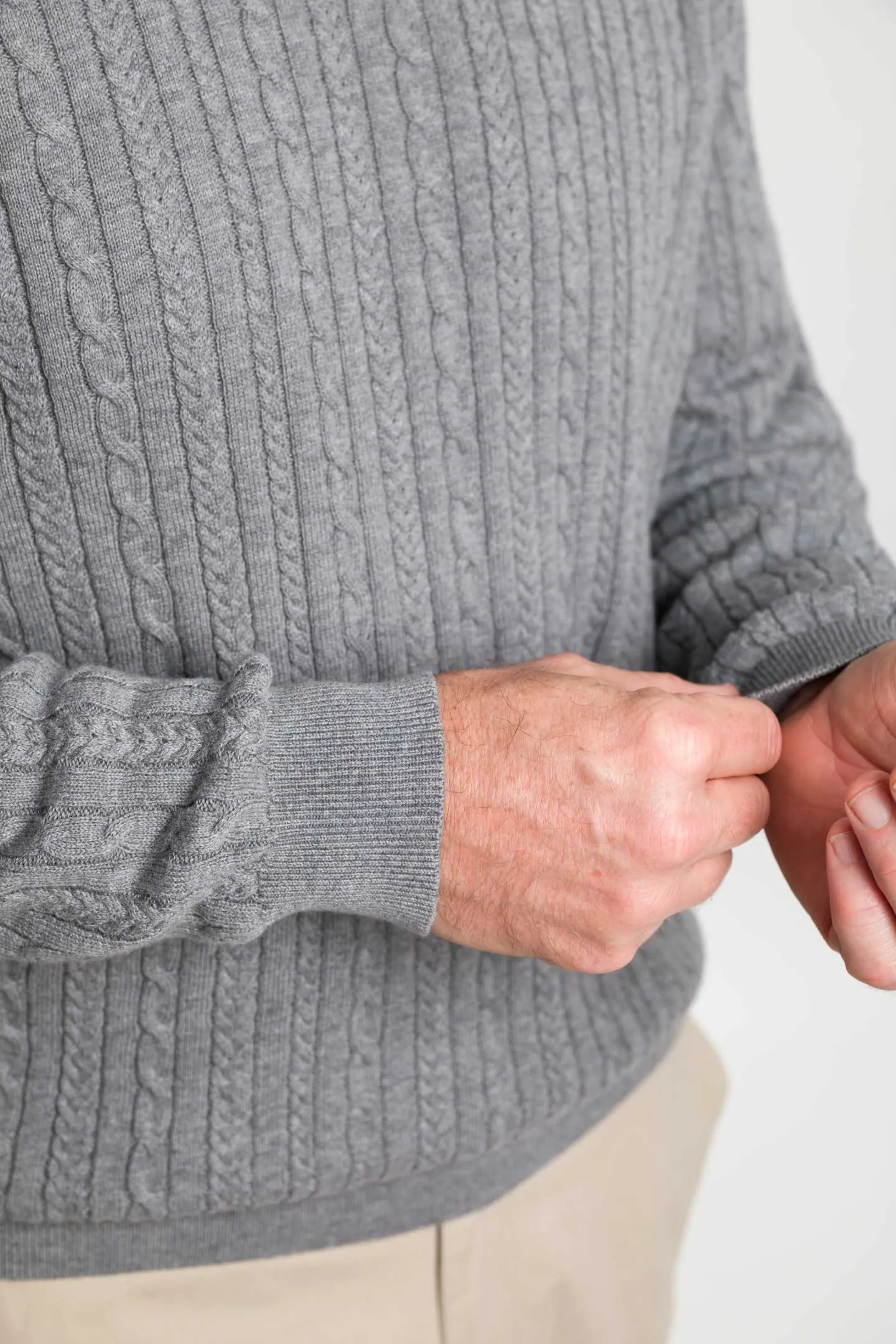 Grey Cable Knit Sweater