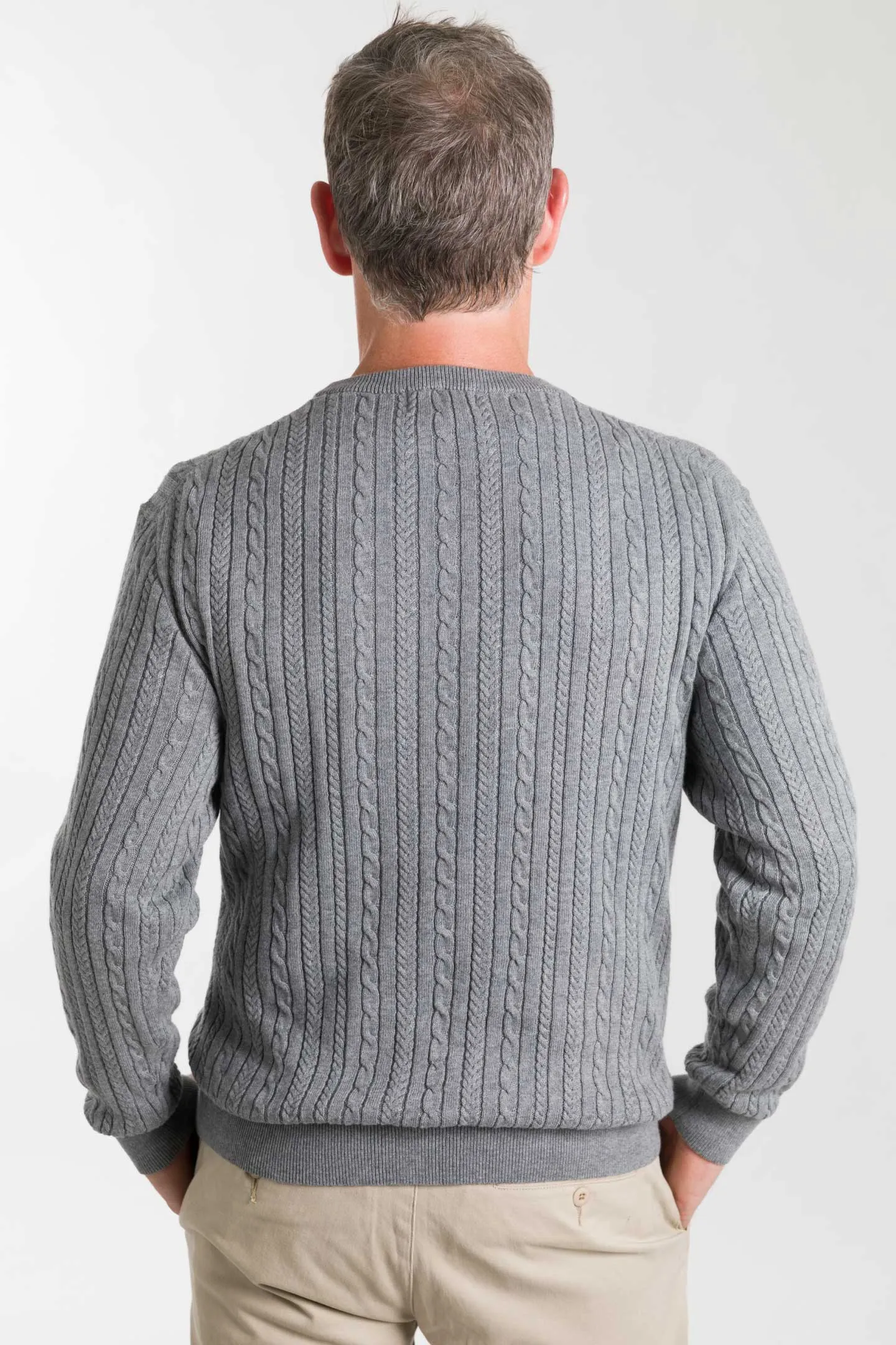 Grey Cable Knit Sweater