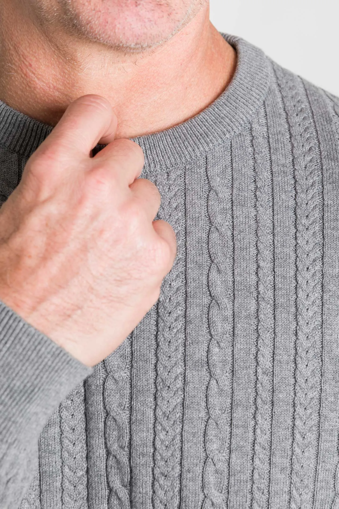 Grey Cable Knit Sweater