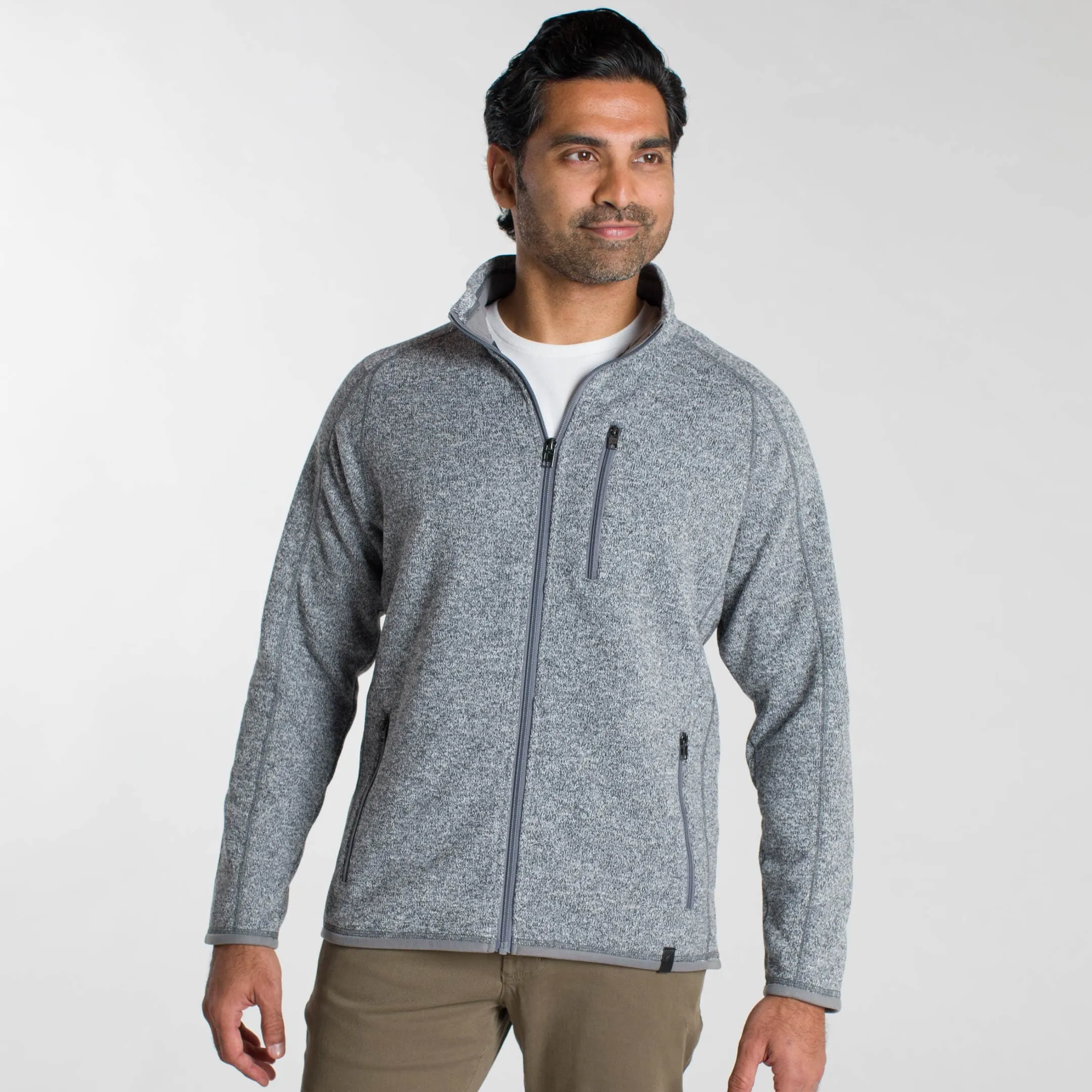 Heather Grey Full-Zip Fleece Jacket