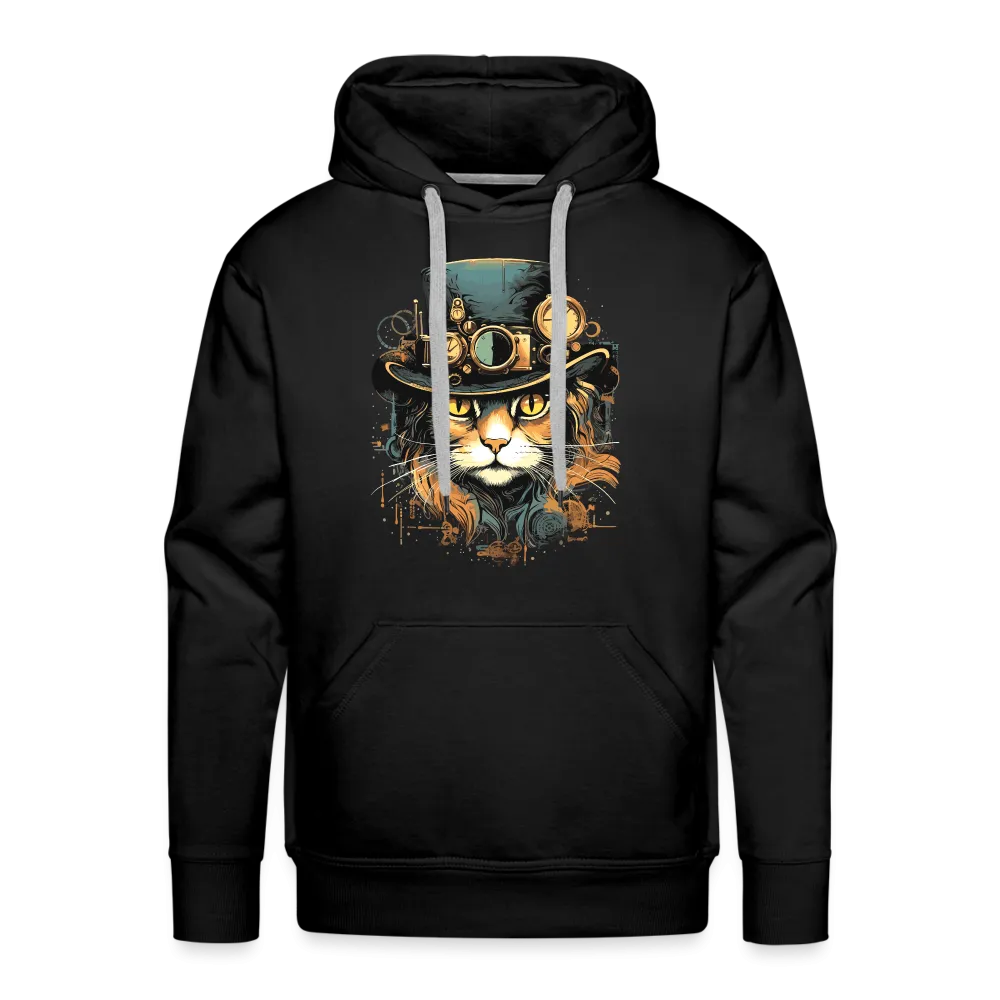 Mens Steampunk Cat Graphic Hoodie