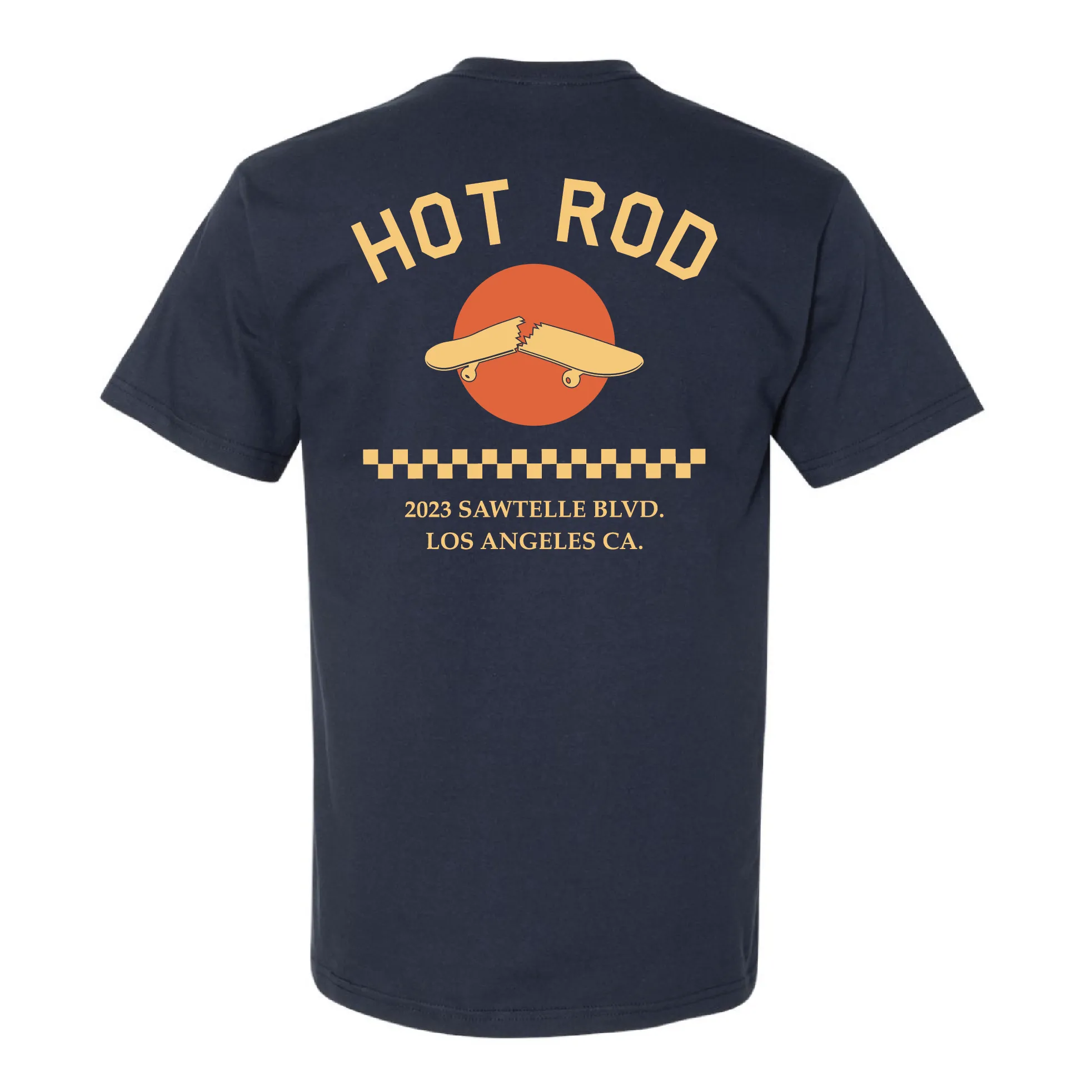 HOT ROD SHOP TEE BROKEN SKATEBOARD (NAVY)