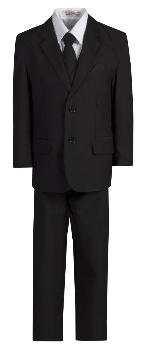 Husky Boys 6 Piece 2 Button Suit with Neck Tie and Pocket Square